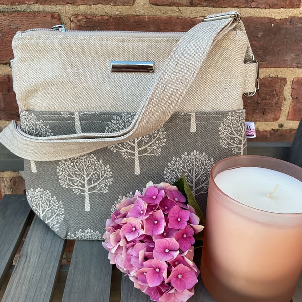 Grey Tree Mulberry Trees Crossbody Bag