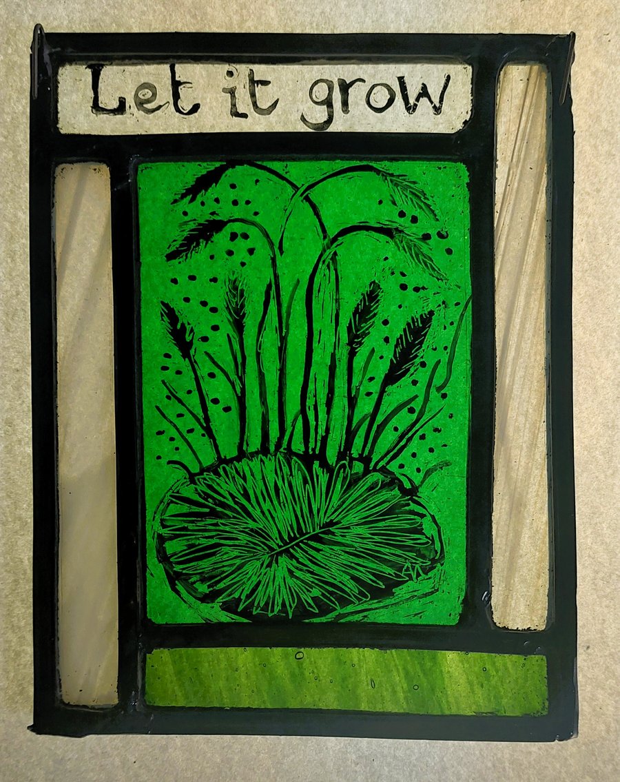 Contemporary Stained Glass Panel - Let it Grow 