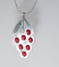 Enamelled Lychee Pendant, Handmade Red Fruit pendant - Image 4