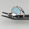 Welsh Handmade Sea-Foam Blue Sea Glass & Silver Ring Size O