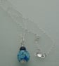 Sterling Silver Lampwork glass & Lapis Lazuli bead necklace pendant - Image 6