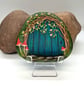 Blue Fairy Door Hand Painted Rock Art