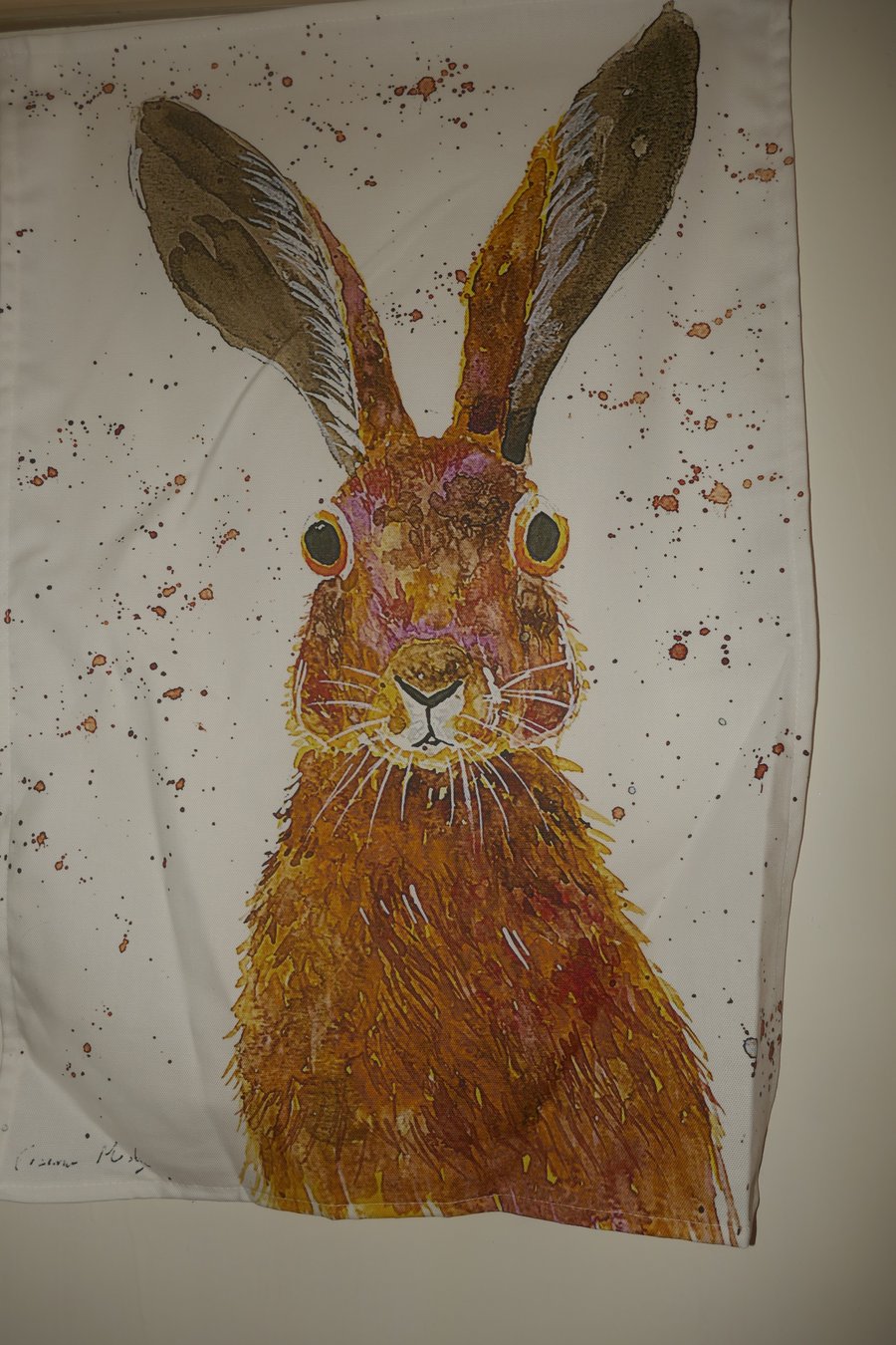 hare with long ears  Tea towel 