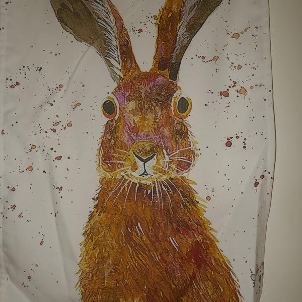 hare with long ears  Tea towel 