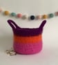 FELTED 'FUSSPOT' BOWL, desk tidy . Multicoloured . Bright. Stripes. - Image 3