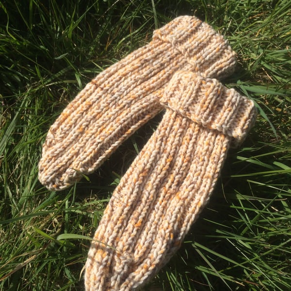 Tan Kids Knitted Socks