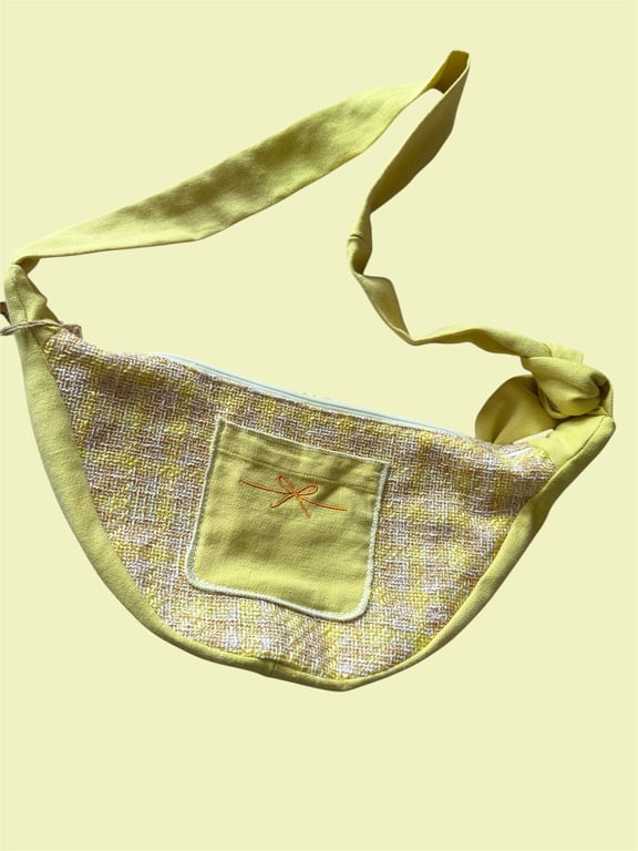 Upcycled luna bag - crossbody  bag, the Bright Sunshine Luna Bag