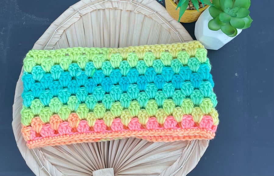 Neon Bright Colours Neck Warmer Crochet ONE SIZE