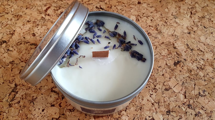 Soy White Scented Candle,Stress Relief Candle,with Lavender & Lemon Oil