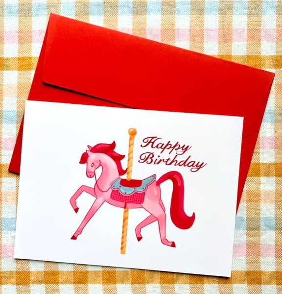 Carousel Horse Birthday Card
