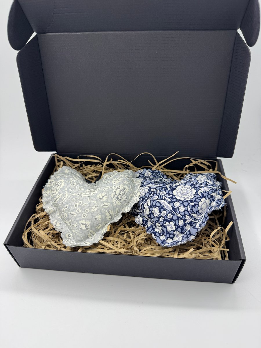 Handmade Hanging Lavender Hearts for wardrobes or drawers - Customisable 