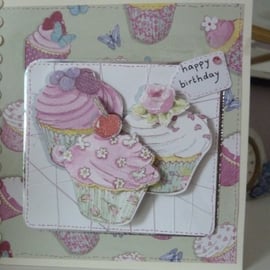 Cupcake Trio Birthday Card