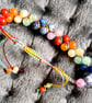 Rainbow Multi Gemstone Macrame Cord Adjustable Bracelet 7-8 Inch - Image 4