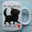 I'm Not Unlucky, Your Life's Just Sh-t - Lawless Clawde Funny Black Cat Mug