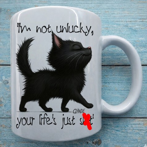 I'm Not Unlucky, Your Life's Just Sh-t - Lawless Clawde Funny Black Cat Mug