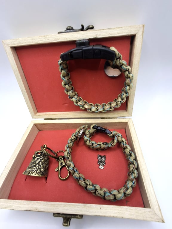 Bikers Gift Box, Bikers Bell Gremlin Bell, Paracord Bracelet , Paracord Lanyard