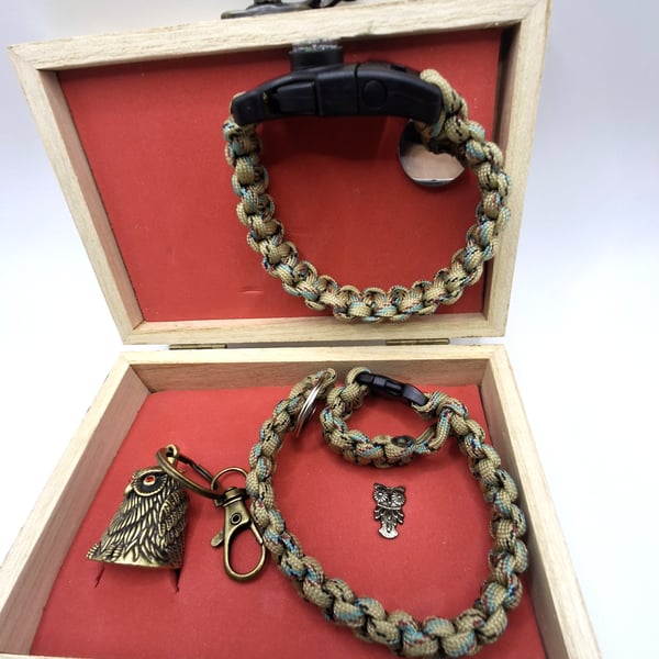 Bikers Gift Box, Bikers Bell Gremlin Bell, Paracord Bracelet , Paracord Lanyard