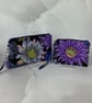 Floral zip clutch bag, Detachable wrist strap, 2 size options, Handmade - Image 2