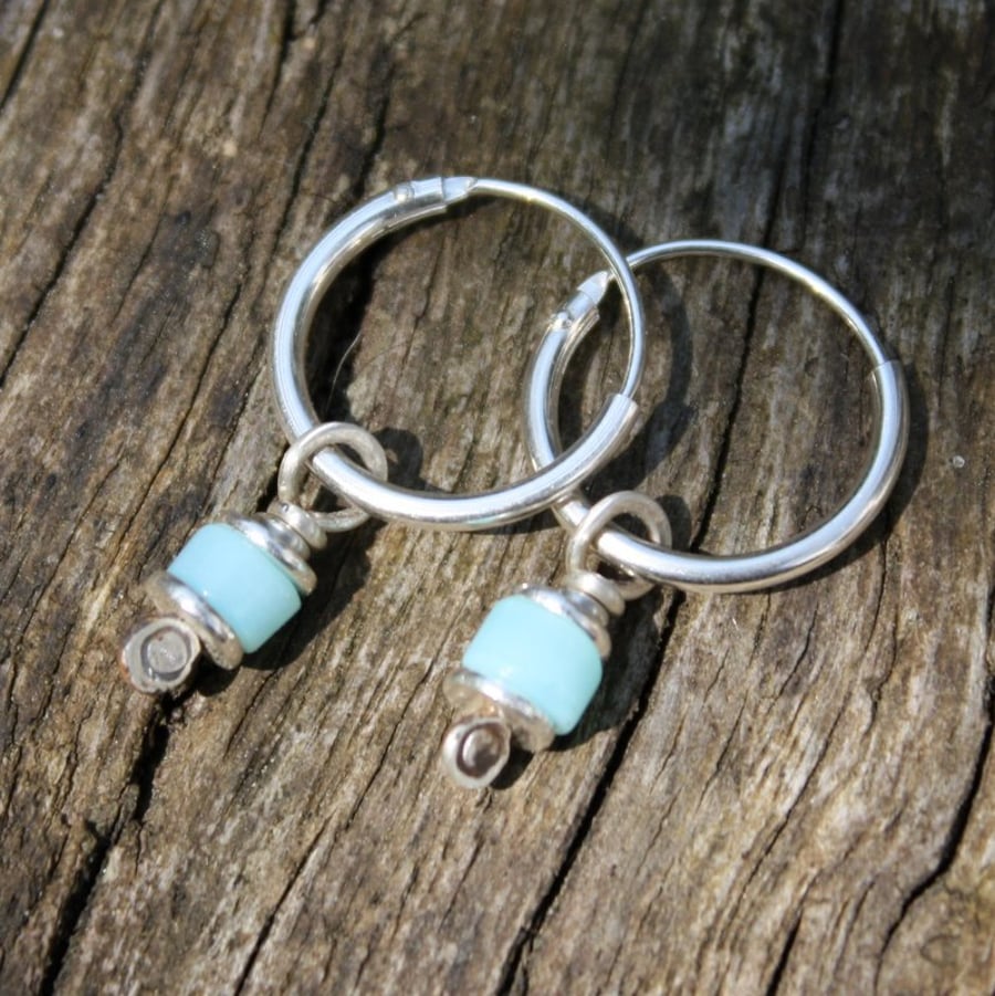 Reels  - silver and Peruvian opal earrings