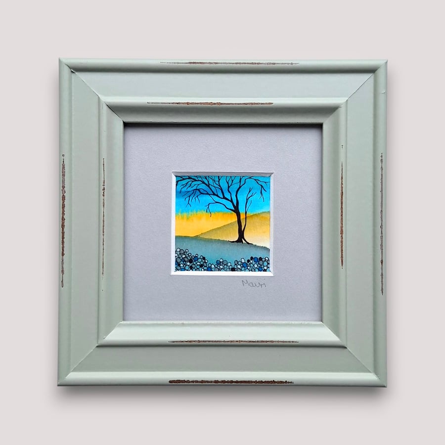 Tiny Framed Original Painting 