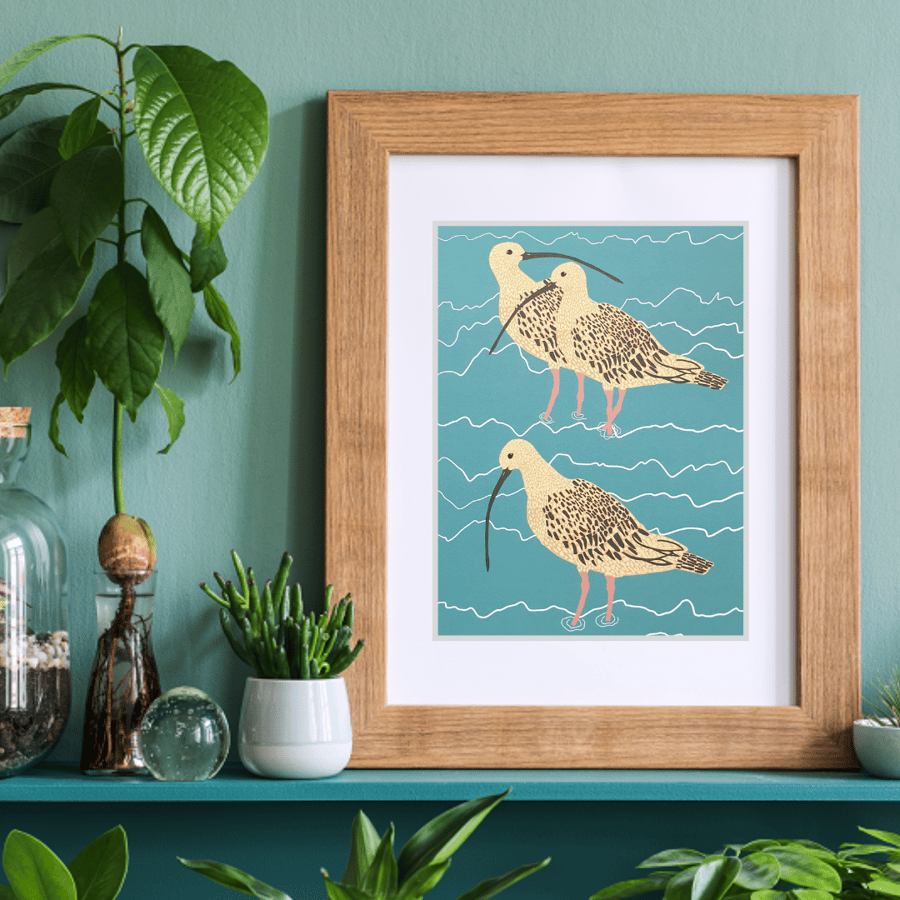 Curlews Art Print - A5 size