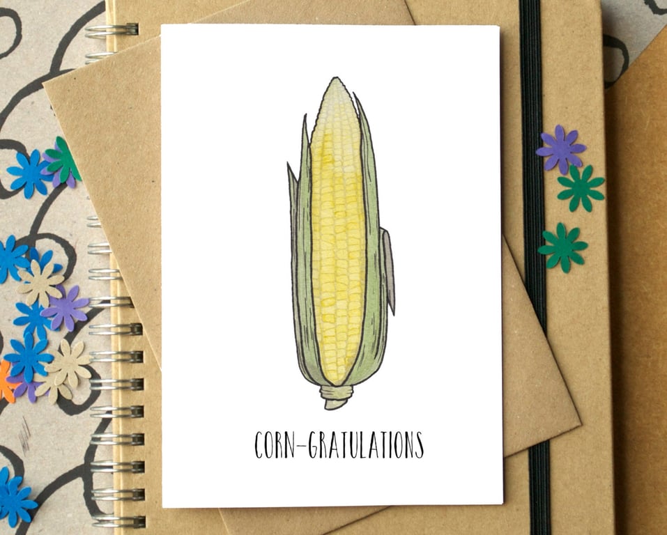 Funny "Corn-gratulations" Congratulations Card