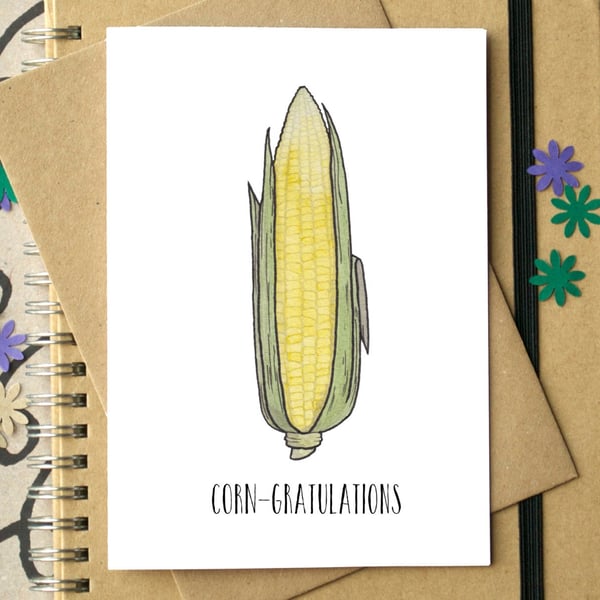 Funny "Corn-gratulations" Congratulations Card