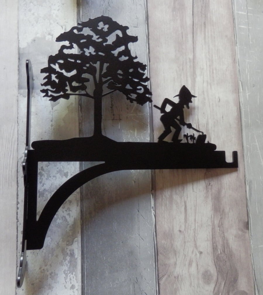 Gardener Working Under Tree Heavy Duty Hanging Basket Bracket