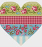 114 - Cross Stitch Patchwork Heart Victorian Rose Block Quilt Shabby Chic - Image 2