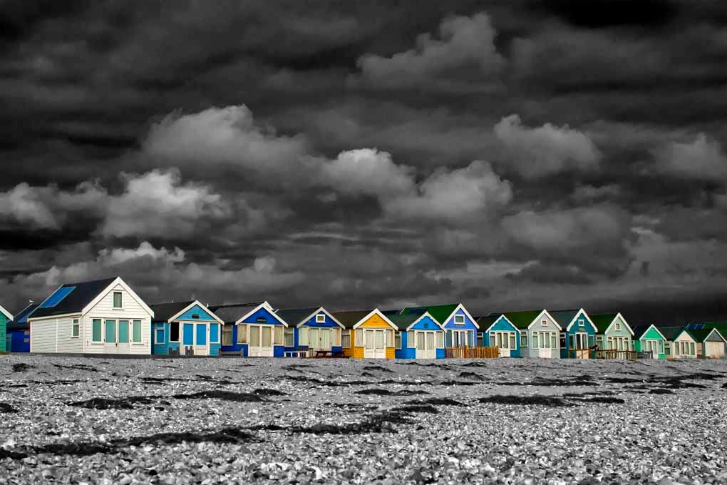 Beach Huts Hengistbury Head Dorset Coast Photograph Print
