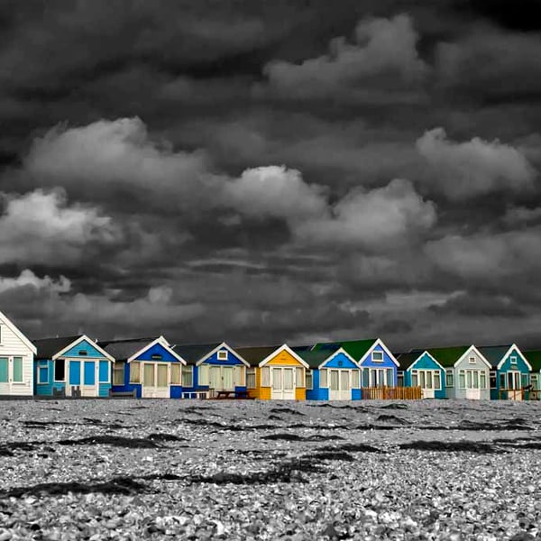 Beach Huts Hengistbury Head Dorset Coast Photograph Print
