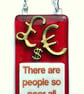 Handmade Fused Glass People So Poor All They Have Is Money Hanging Picture - Image 2