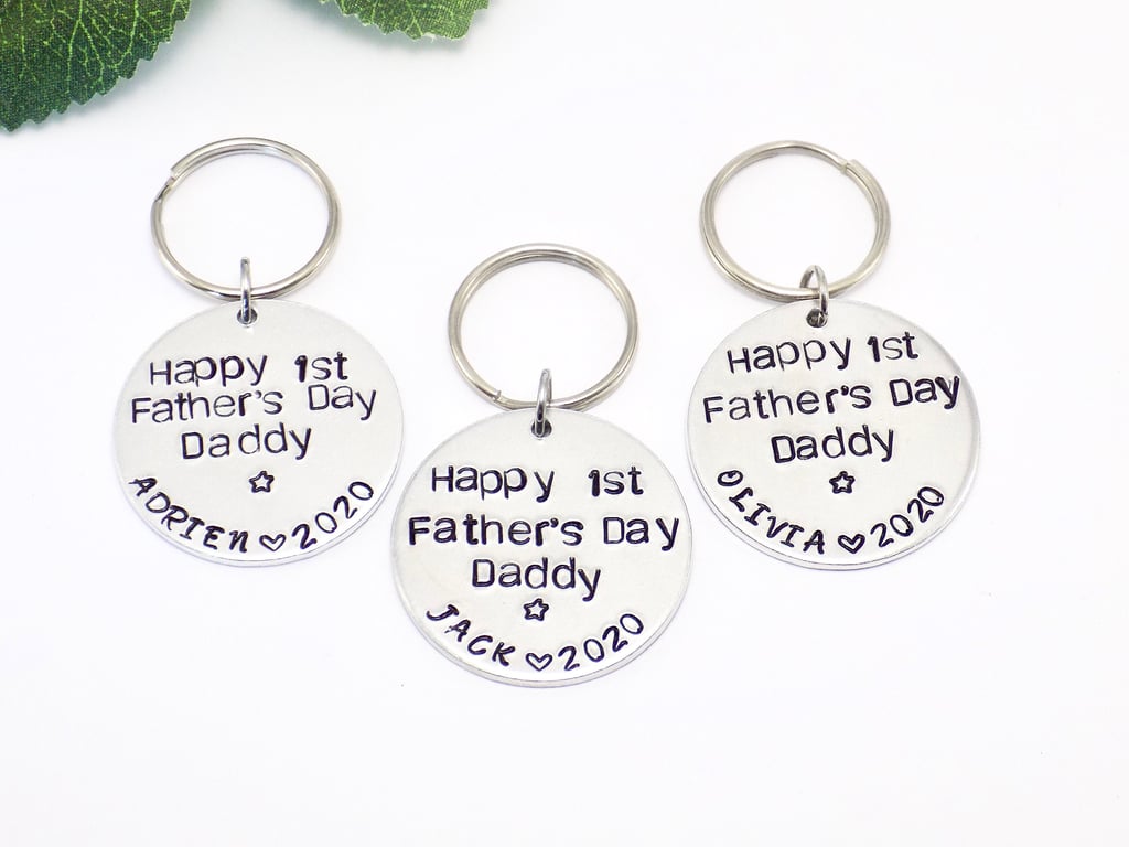 First Father's Day Keyring, Personalised Keyring, Father's Day Gift for Men
