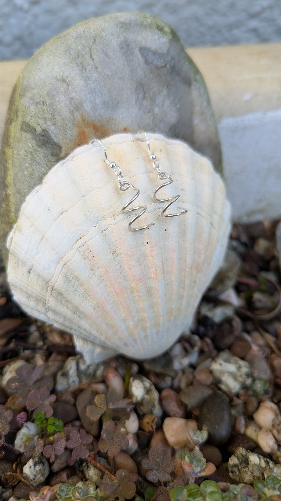 Spiral sterling silver earrings 