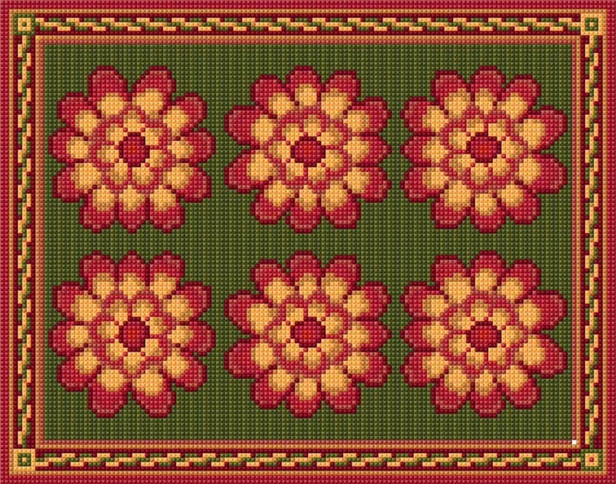 Marigold, Tapestry, Kit, Counted, Cross Stitch, Needlepoint, Cushion, Floral