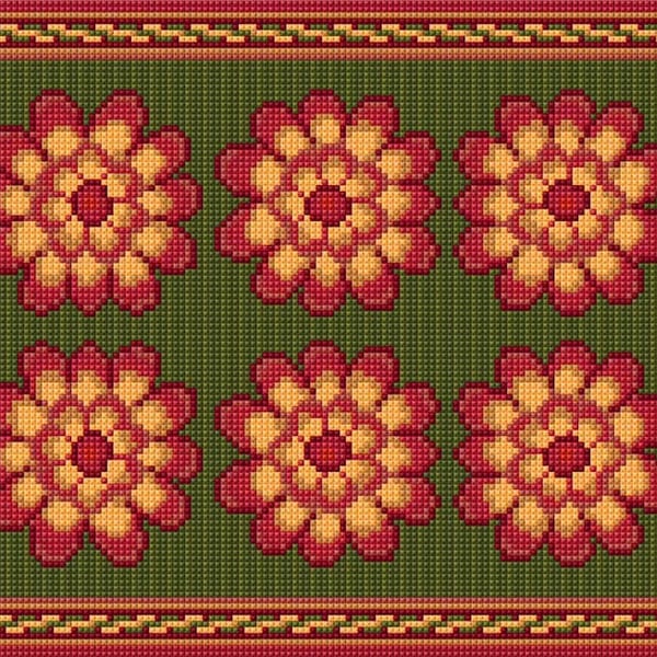 Marigold, Tapestry, Kit, Counted, Cross Stitch, Needlepoint, Cushion, Floral