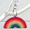 Crochet Rainbow Keyring, Bag Charm