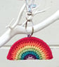 Crochet Rainbow Keyring, Bag Charm - Image 1