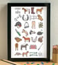 Horse Riding Alphabet Art Print