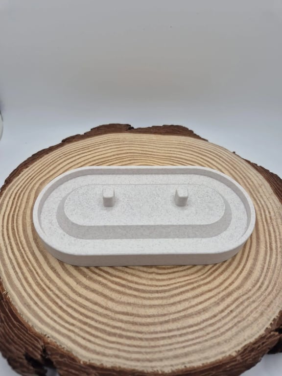 Serenity Toothbrush Holder, White Marble with Chestnut Flex, bathroom storage