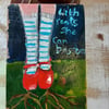 'With roots we can blossom'  painting on wood