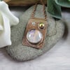 Cosmos Dichroic Glass and Copper Necklace. Artisan Pendant