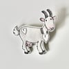 'Happy Goat with Hearts' - Handmade Brooch