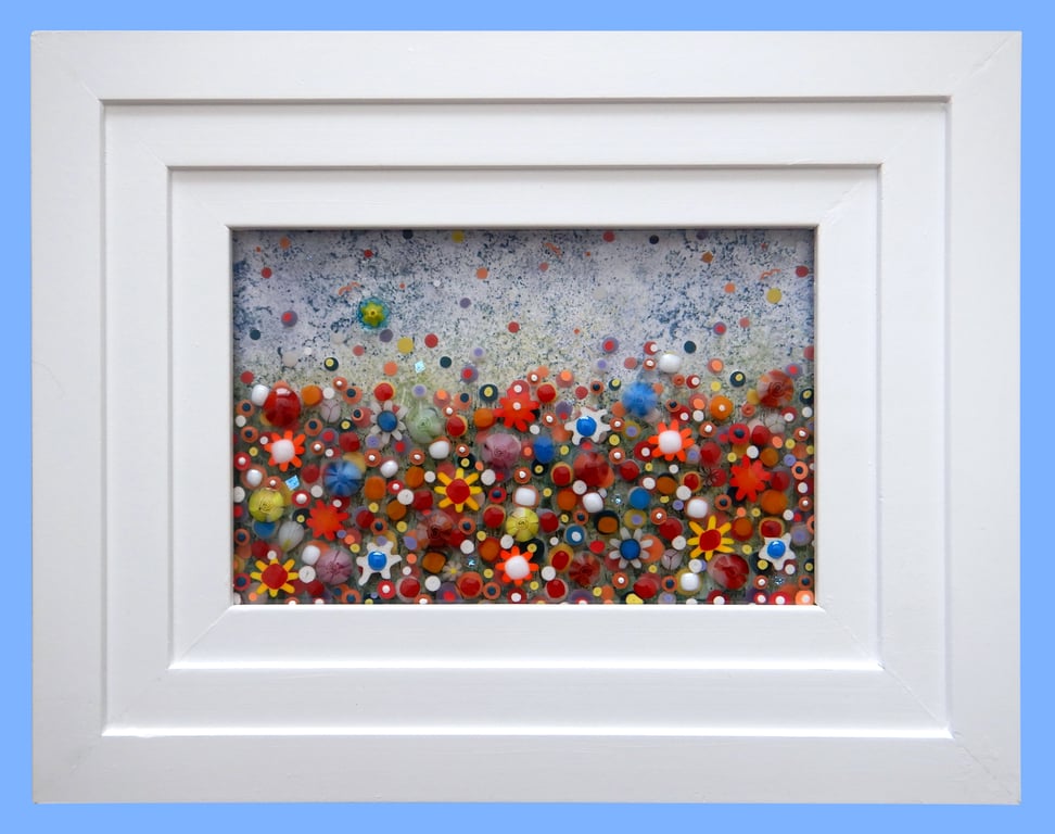 Handmade Fused Glass 'Meadow' Picture