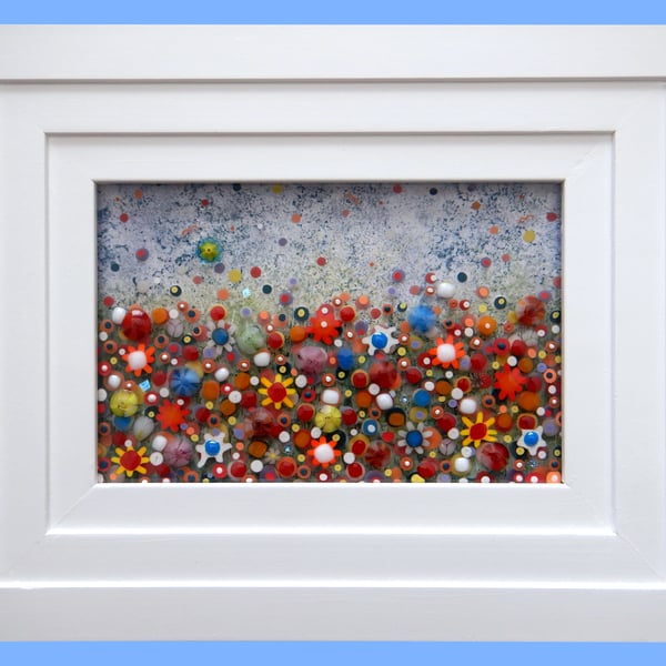 Handmade Fused Glass 'Meadow' Picture
