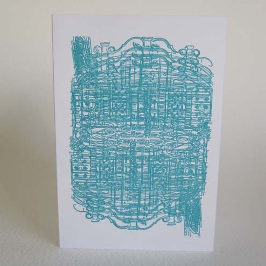 Hand screen printed card - 'Bridge of Sighs', Venice 