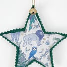 Lavender Filled Christmas Star in Liberty of London ‘At The Zoo’ Fabric