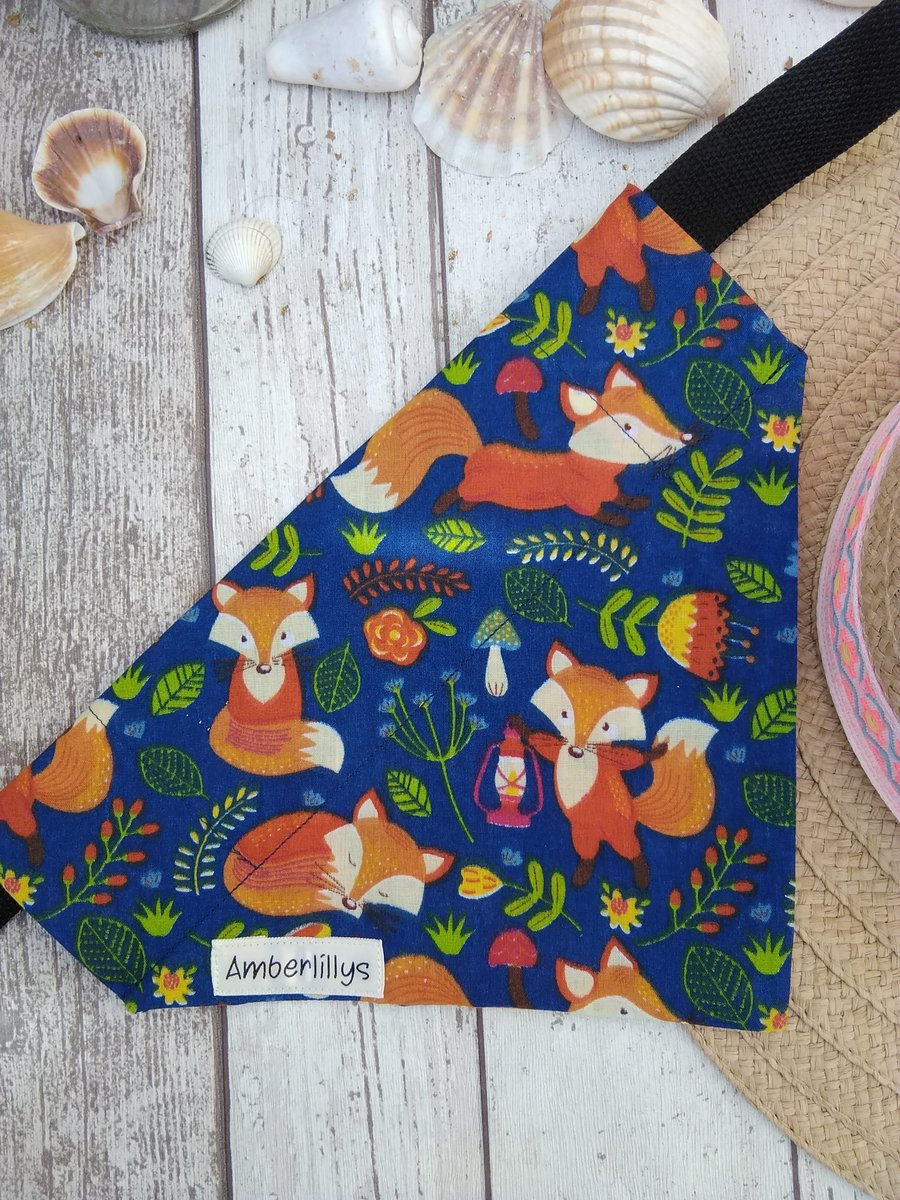 Fox Dog Bandana Over the collar