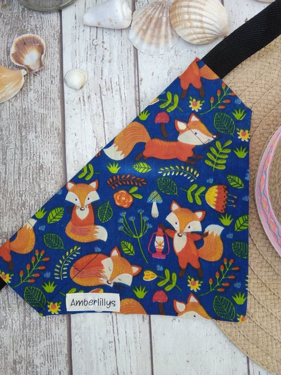Fox Dog Bandana Over the collar
