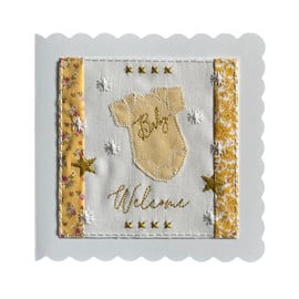 Welcome Baby Card, Baby Shower Card, New Baby Congratulations Card, Welcome Baby